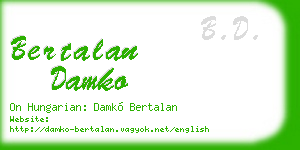 bertalan damko business card
