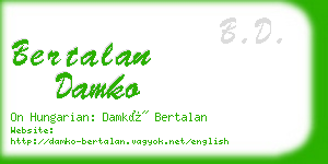 bertalan damko business card